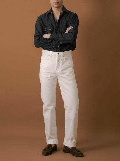 [New model] [HWDW-OFFW2]กางเกงยีนส์สีขาวเอวสูงริมแดง High Waist 90s jeans "off white selvedge"