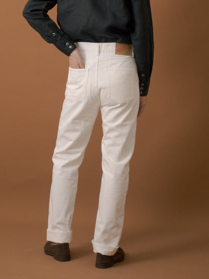 [New model] [HWDW-OFFW2]กางเกงยีนส์สีขาวเอวสูงริมแดง High Waist 90s jeans "off white selvedge"