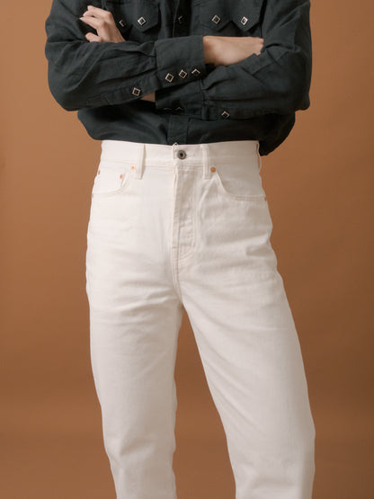 [New model] [HWDW-OFFW2]กางเกงยีนส์สีขาวเอวสูงริมแดง High Waist 90s jeans "off white selvedge"