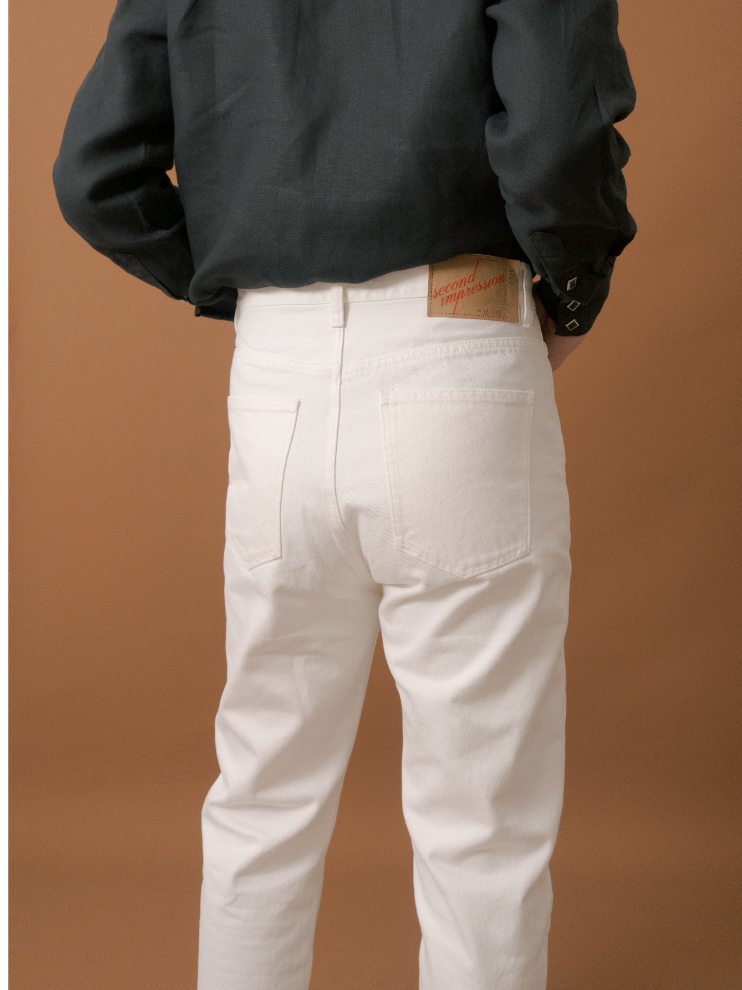 [New model] [HWDW-OFFW2]กางเกงยีนส์สีขาวเอวสูงริมแดง High Waist 90s jeans "off white selvedge"