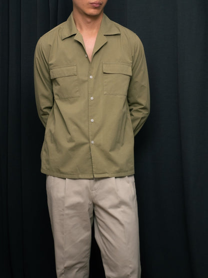 S5-OLIVE เสื้อเชิ้ต Cuban collar shirt สี "OLIVE"