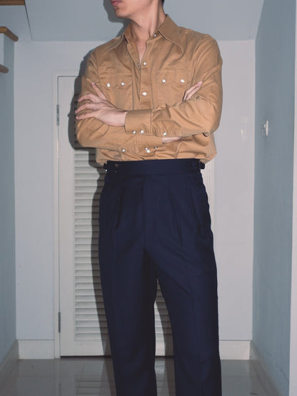 S4W-CAMEL เสื้อเชิ้ต western style moon snap buttons "Camel"