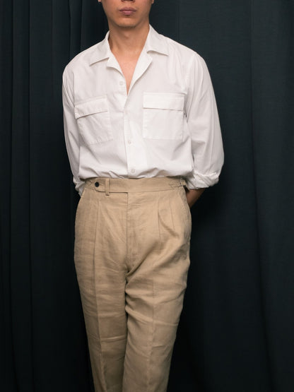 S5-WHITE เสื้อเชิ้ต Cuban collar shirt สี "WHITE"