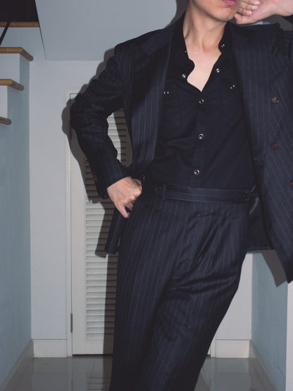 S4W-BLACK เสื้อเชิ้ต western style moon snap buttons "Black"