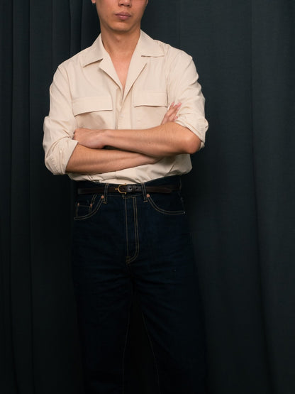 S5-CREAM เสื้อเชิ้ต Cuban collar shirt สี "CREAM"