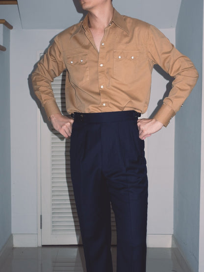 S4W-CAMEL เสื้อเชิ้ต western style moon snap buttons "Camel"