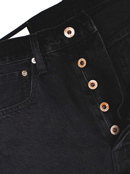 [HWDW-VBLACK]กางเกงยีนส์สีดำเอวสูงริมแดง High Waist 90s jeans "Vintage Black"