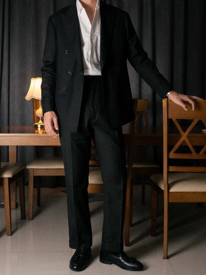 [T7TR-BLACK] กางเกงขายาวเอวสูง Classic High Waist Trousers "Black"