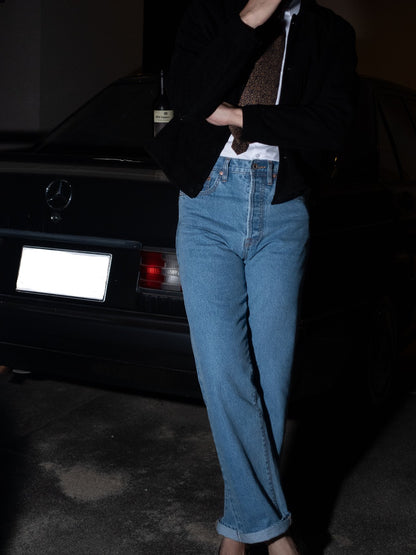 [HWDW-WASHS]กางเกงยีนส์ฟอกเอวสูงริมแดง High Waist 90s jeans "washed selvedge"