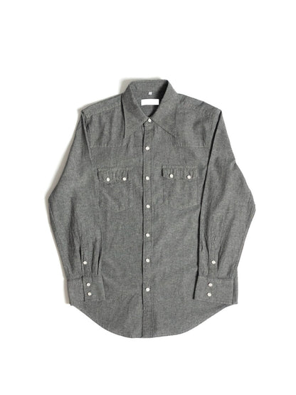 S4WDENIM-BLACK เสื้อเชิ้ต western style ผ้า Chambray "BLACK"