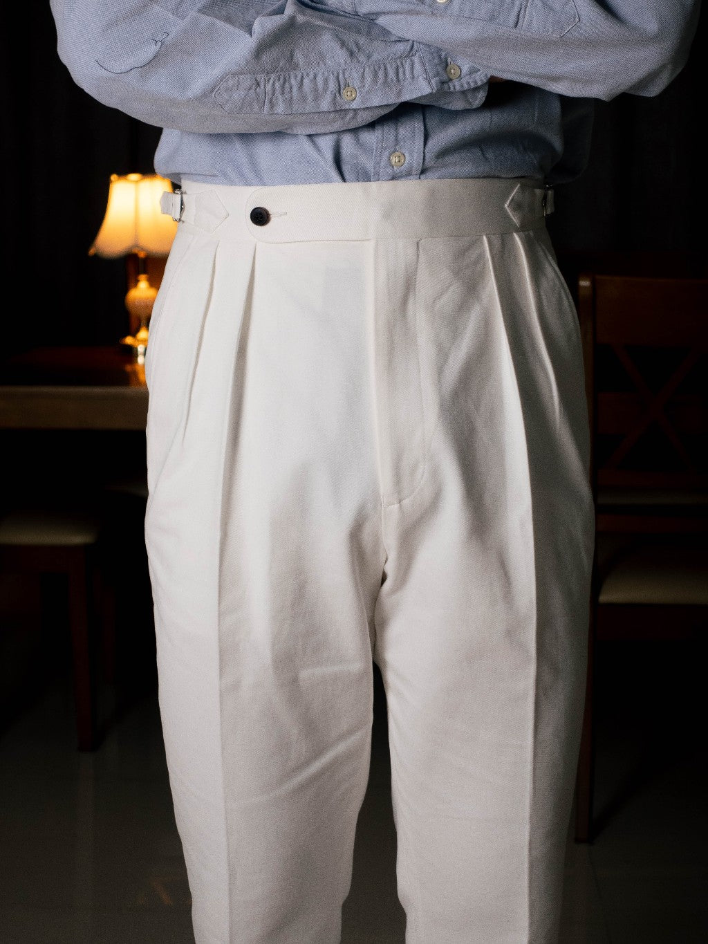[T8CTN-WHITE] กางเกงขายาวเอวสูง Classic High Waist Trousers "WHITE"