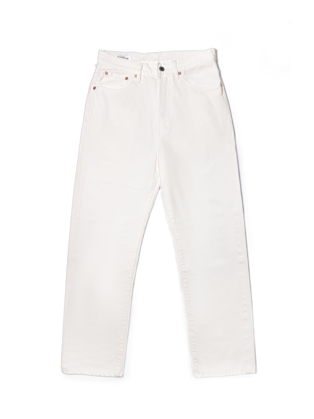 [HWDW-OFFW]กางเกงยีนส์สีขาวเอวสูงริมแดง High Waist 90s jeans "off white selvedge"
