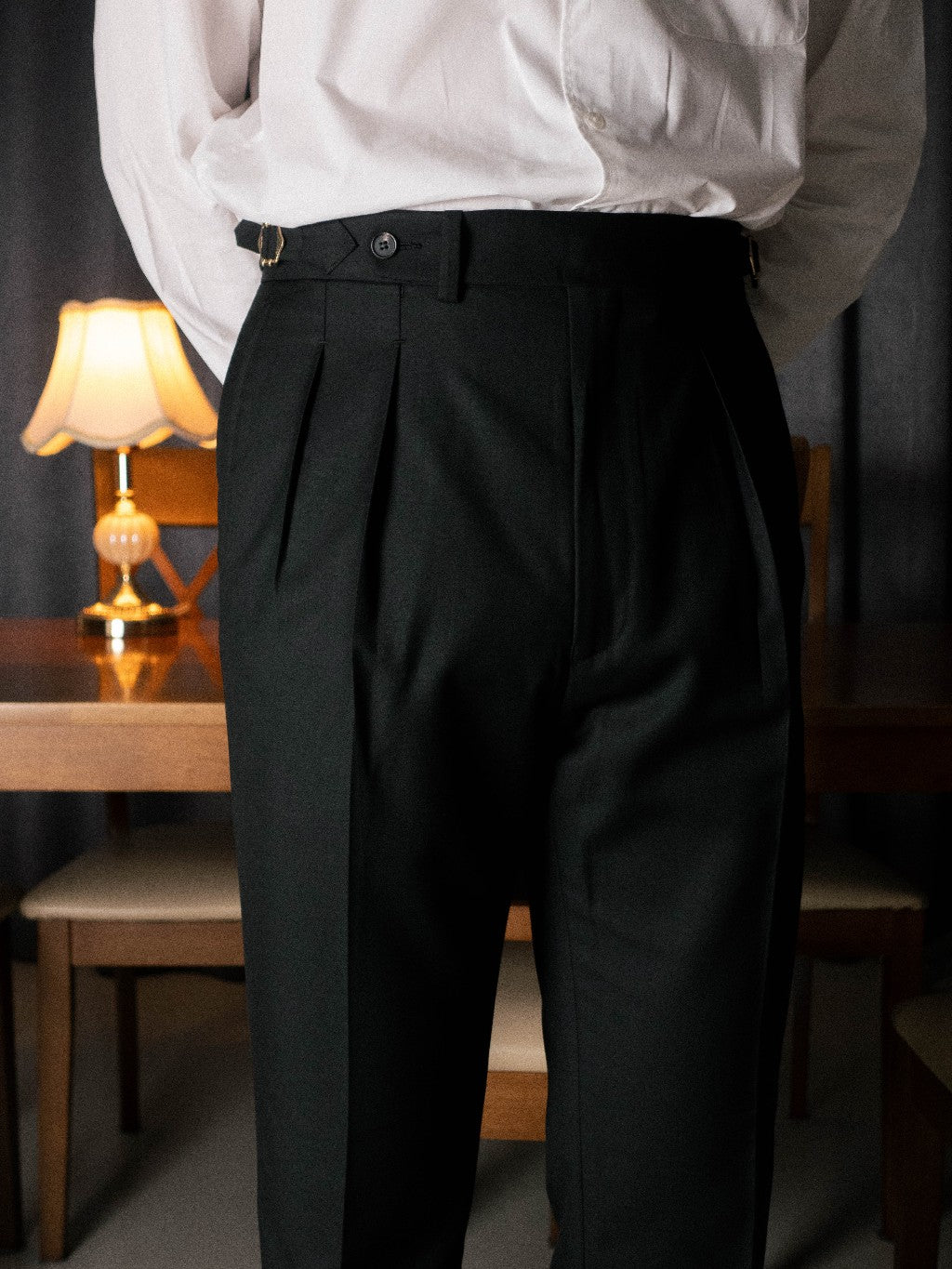 [T7TR-BLACK] กางเกงขายาวเอวสูง Classic High Waist Trousers "Black"