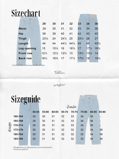 [HWDW-WASHS]กางเกงยีนส์ฟอกเอวสูงริมแดง High Waist 90s jeans "washed selvedge"