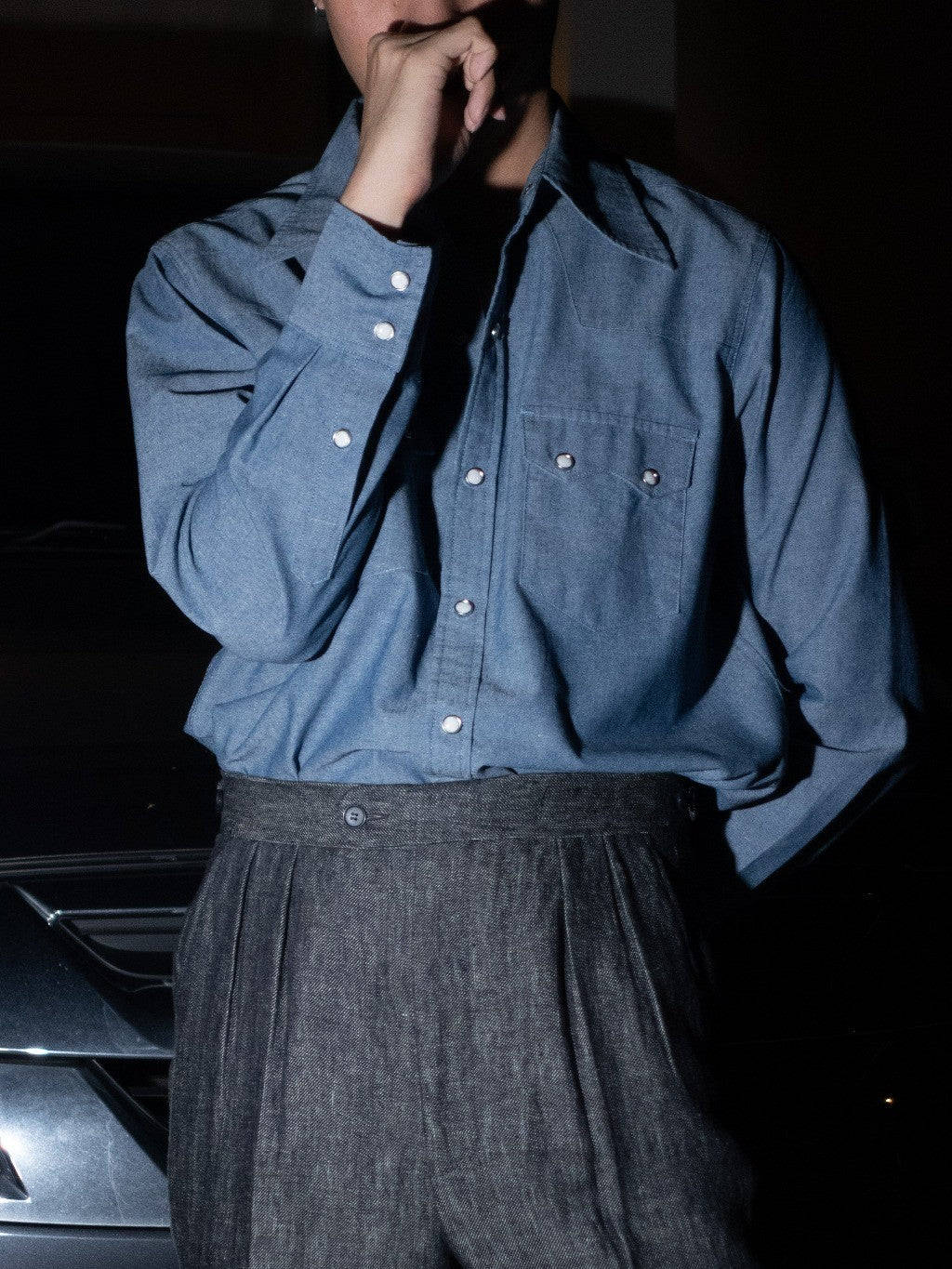 S4WDENIM-INDIGO เสื้อเชิ้ต western style ผ้า Chambray "Indigo"