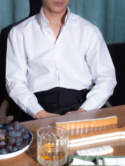 [S2OX-WHITE]เสื้อเชิ้ตOCBD แขน spalla camicia "WHITE"