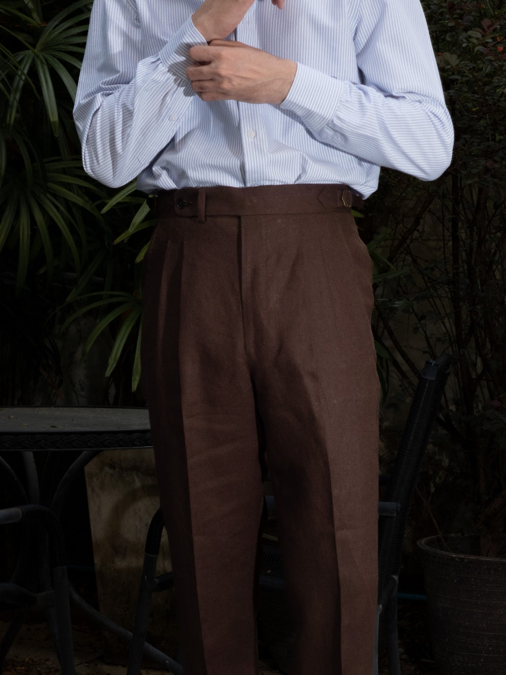 [T9LN-PINE] กางเกงลินินขายาวเอวสูง Classic High Waist Trousers "PINE"