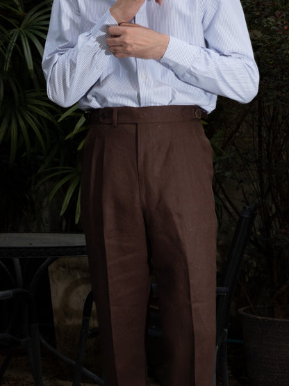 [T9LN-PINE] กางเกงลินินขายาวเอวสูง Classic High Waist Trousers "PINE"