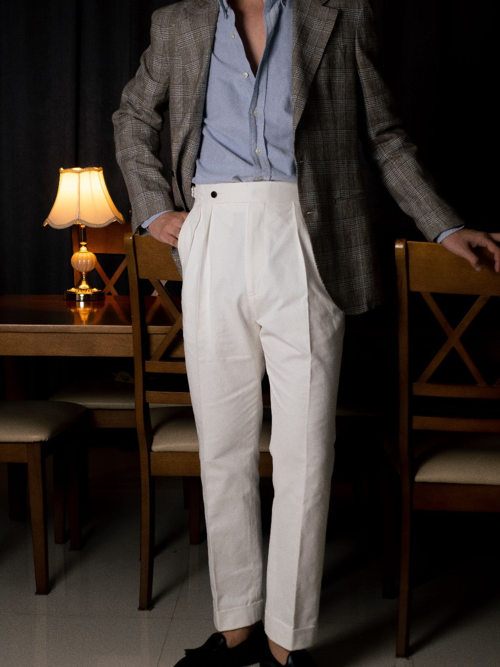 [T8CTN-WHITE] กางเกงขายาวเอวสูง Classic High Waist Trousers "WHITE"