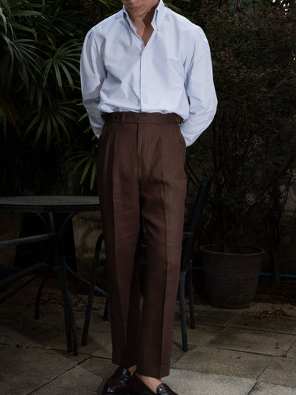 [T9LN-PINE] กางเกงลินินขายาวเอวสูง Classic High Waist Trousers "PINE"