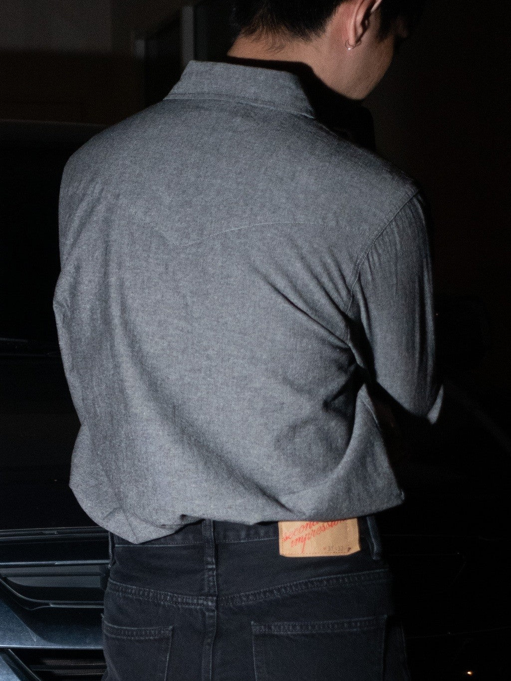 S4WDENIM-BLACK เสื้อเชิ้ต western style ผ้า Chambray "BLACK"