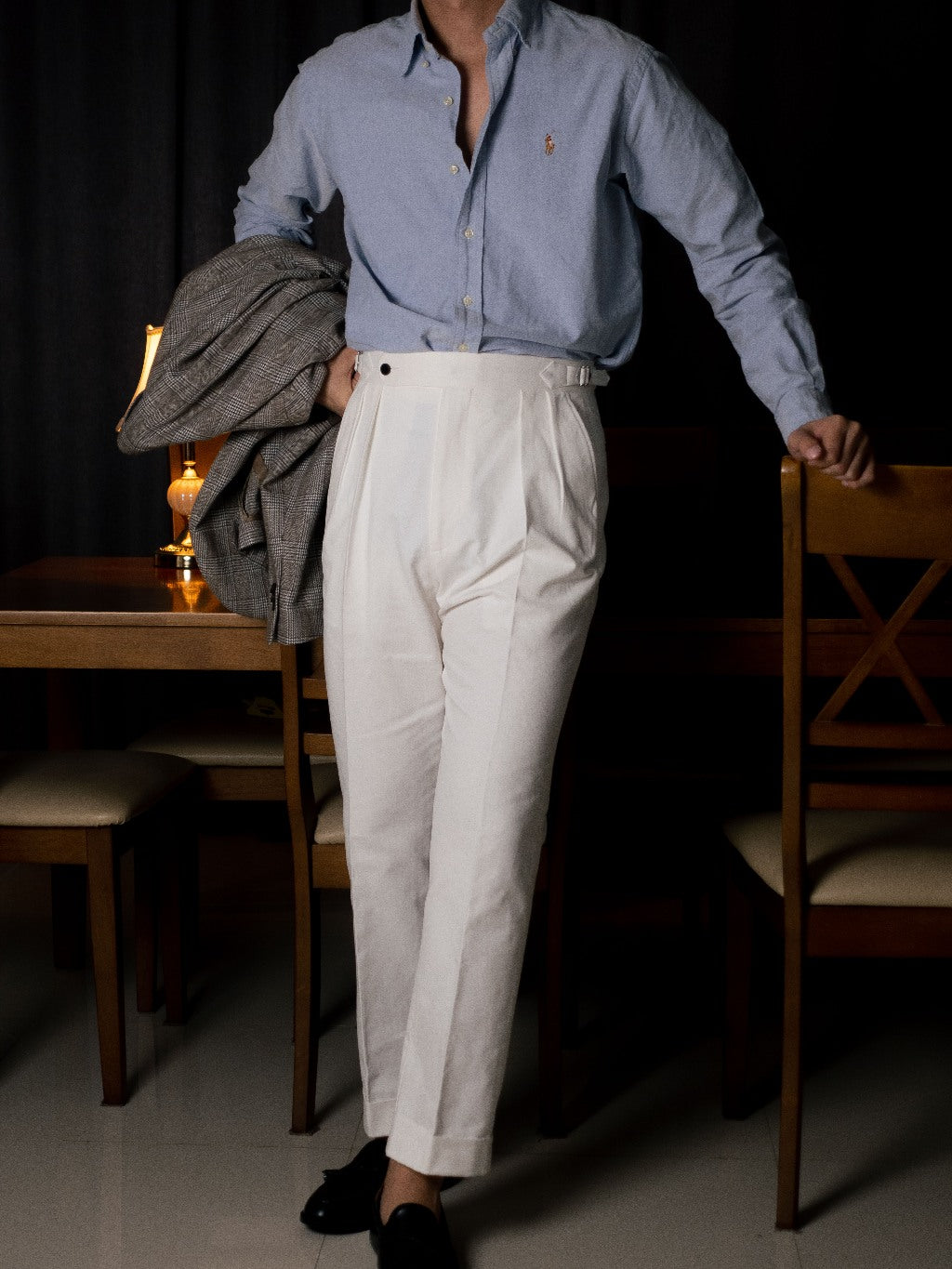 [T8CTN-WHITE] กางเกงขายาวเอวสูง Classic High Waist Trousers "WHITE"