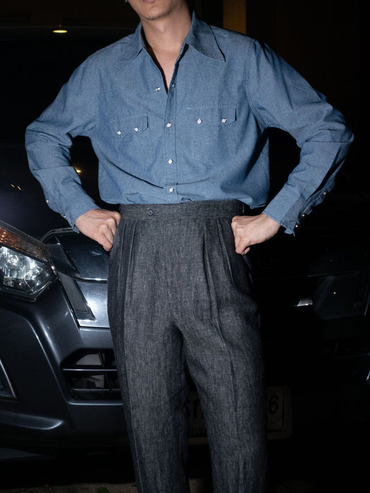S4WDENIM-INDIGO เสื้อเชิ้ต western style ผ้า Chambray "Indigo"