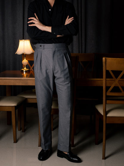 [T7TR-GRAY] กางเกงขายาวเอวสูง Classic High Waist Trousers "Gray"
