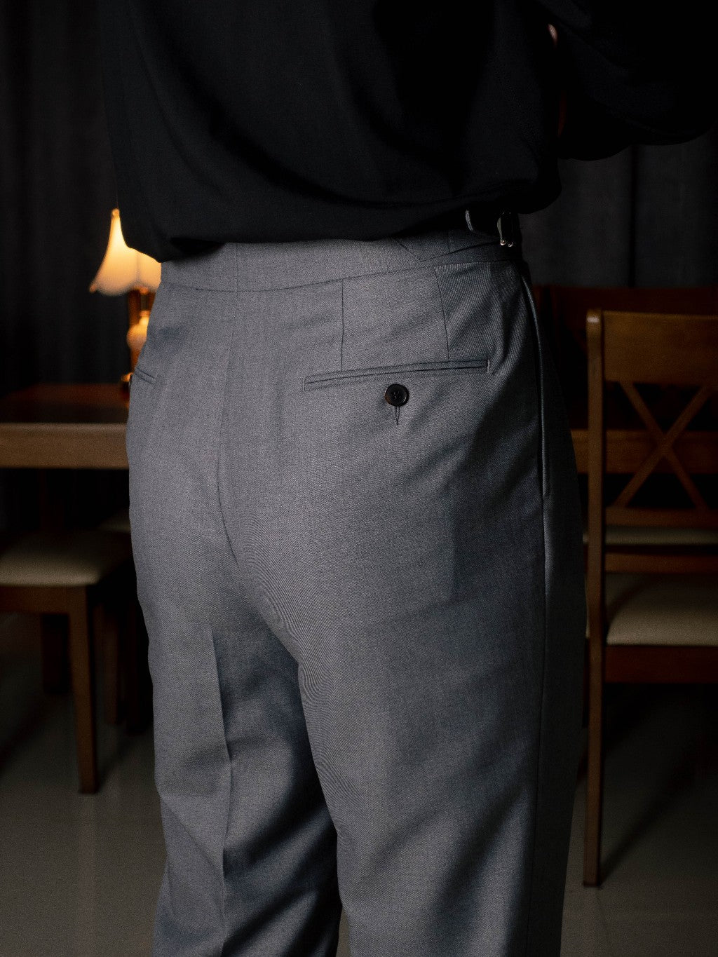 [T7TR-GRAY] กางเกงขายาวเอวสูง Classic High Waist Trousers "Gray"
