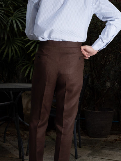 [T9LN-PINE] กางเกงลินินขายาวเอวสูง Classic High Waist Trousers "PINE"