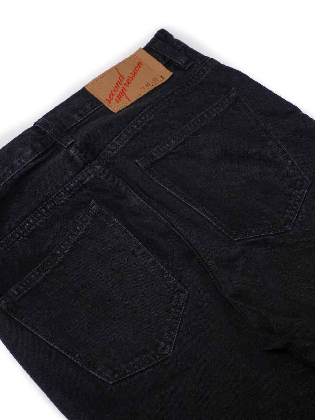 [HWDW-VBLACK]กางเกงยีนส์สีดำเอวสูงริมแดง High Waist 90s jeans "Vintage Black"