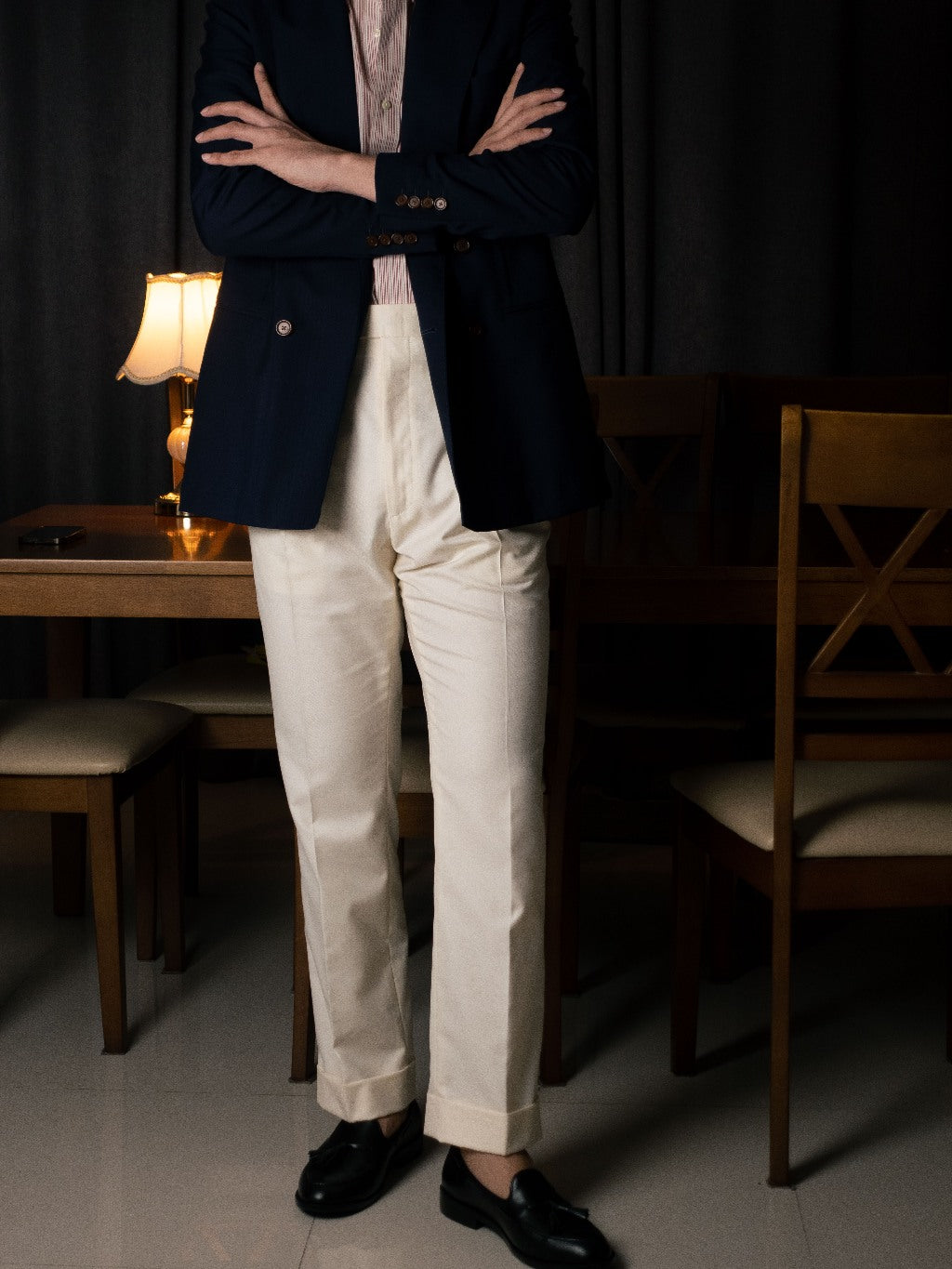 [T7TR-IVORY] กางเกงขายาวเอวสูง Classic High Waist Trousers "IVORY"