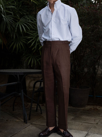 [T9LN-PINE] กางเกงลินินขายาวเอวสูง Classic High Waist Trousers "PINE"