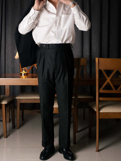 [T7TR-BLACK] กางเกงขายาวเอวสูง Classic High Waist Trousers "Black"