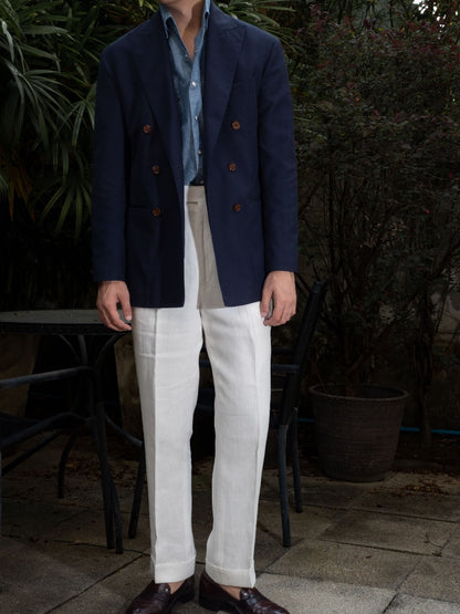[T9LN-OFFW] กางเกงลินินขายาวเอวสูง Classic High Waist Trousers "OffWhite"