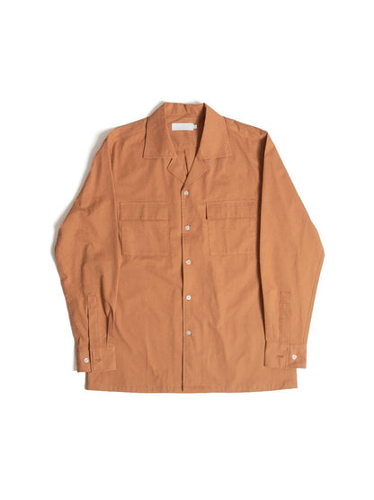 S5-BRICK เสื้อเชิ้ต Cuban collar shirt สี "BRICK"