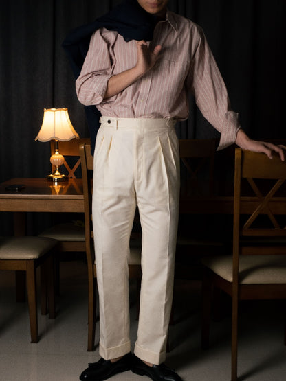 [T7TR-IVORY] กางเกงขายาวเอวสูง Classic High Waist Trousers "IVORY"