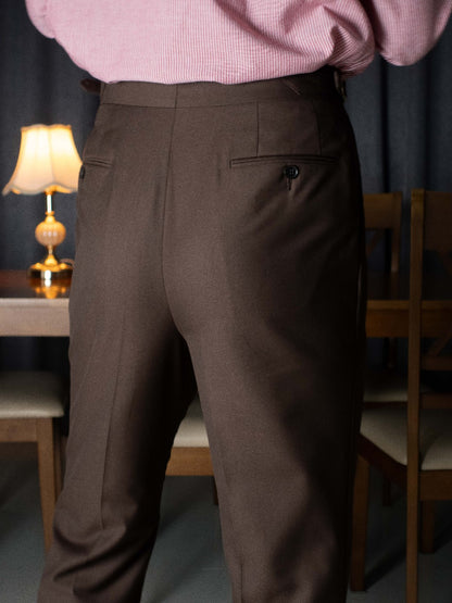 [T7TR-BROWN] กางเกงขายาวเอวสูง Classic High Waist Trousers "Brown"