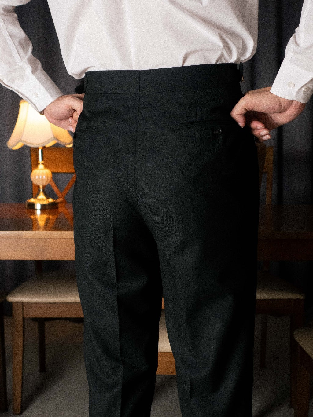 [T7TR-BLACK] กางเกงขายาวเอวสูง Classic High Waist Trousers "Black"