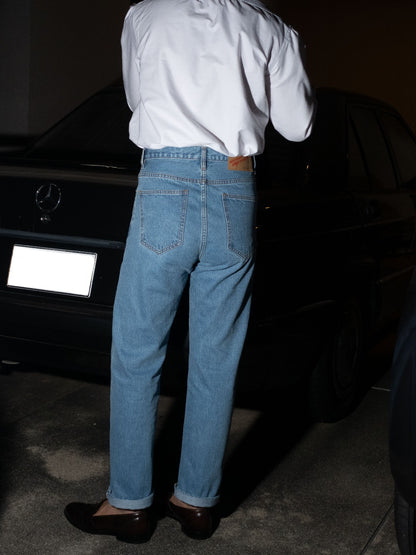 [HWDW-WASHS]กางเกงยีนส์ฟอกเอวสูงริมแดง High Waist 90s jeans "washed selvedge"