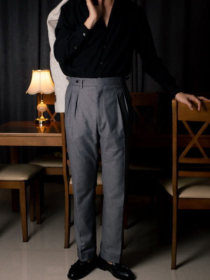 [T7TR-GRAY] กางเกงขายาวเอวสูง Classic High Waist Trousers "Gray"