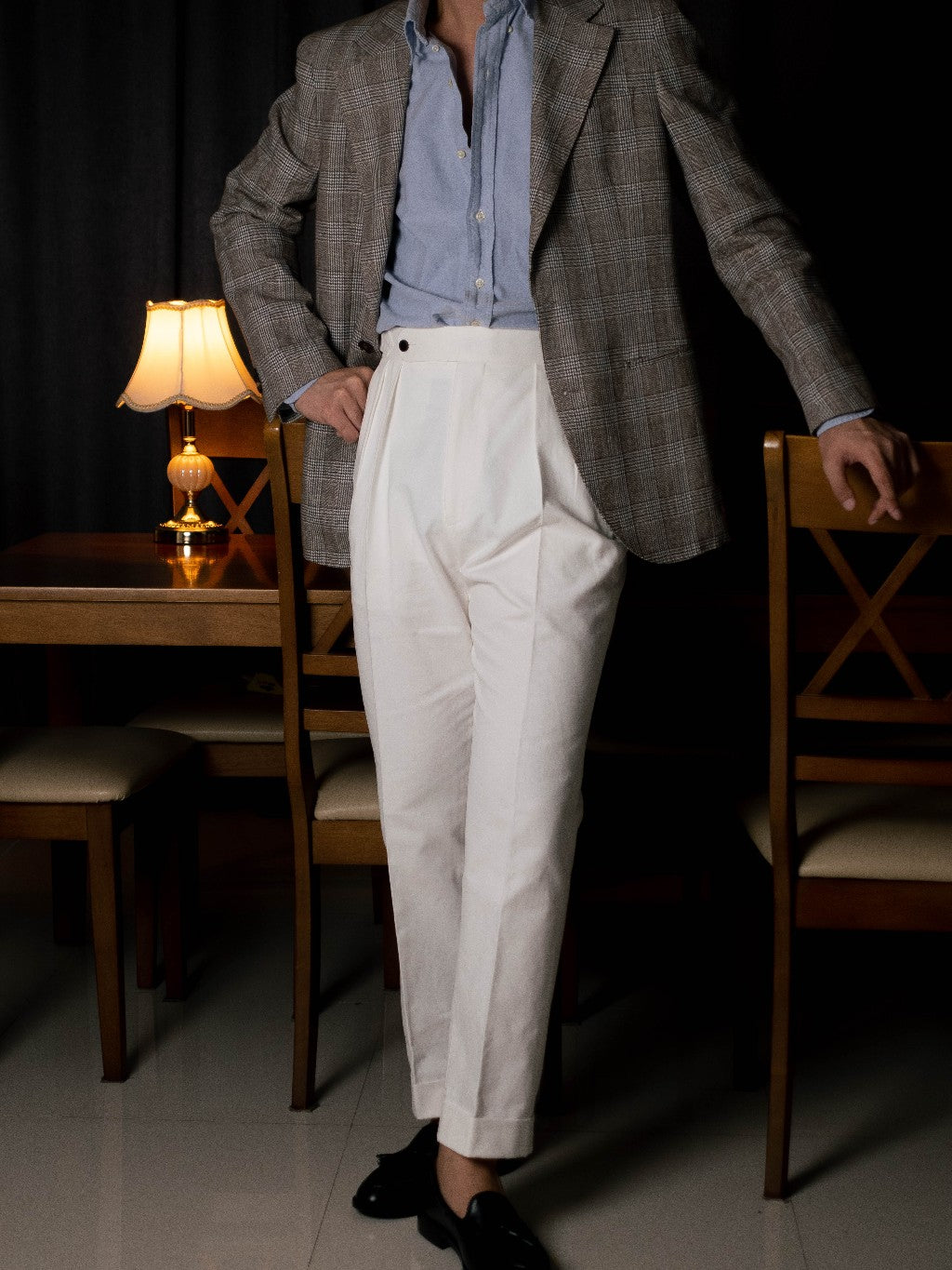 [T8CTN-WHITE] กางเกงขายาวเอวสูง Classic High Waist Trousers "WHITE"