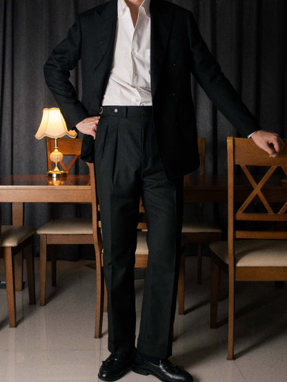 [T7TR-BLACK] กางเกงขายาวเอวสูง Classic High Waist Trousers "Black"