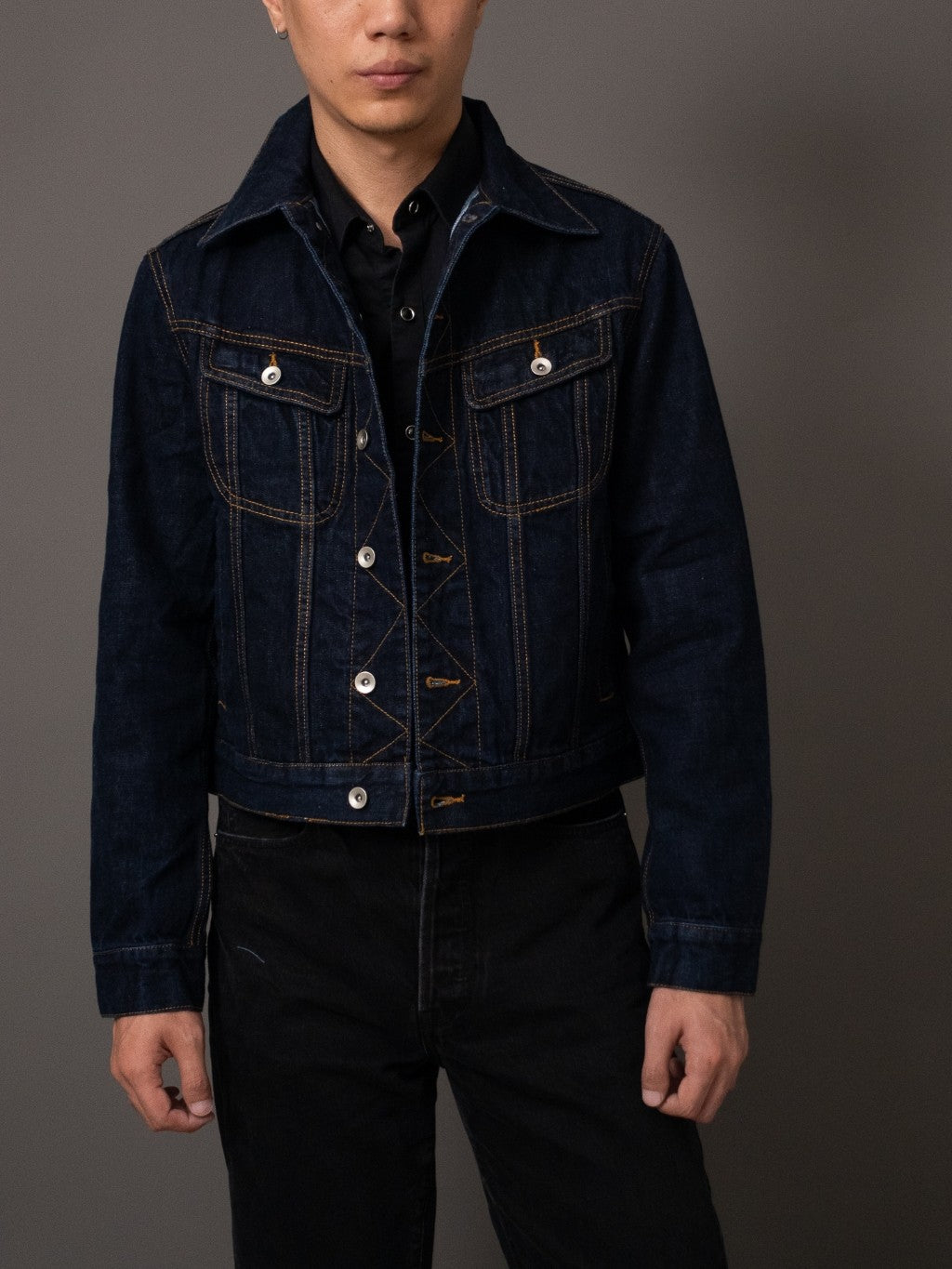 [J5DN-RAW] Cropped rider jacket - Raw Selvedge denim