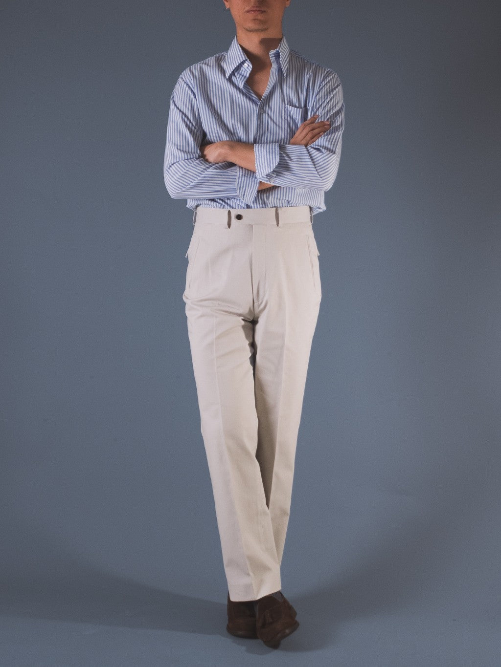 [T13CHINOS] กางเกงชิโนขายาวเอวสูง Classic High Waist Chinos สี "BEIGE"