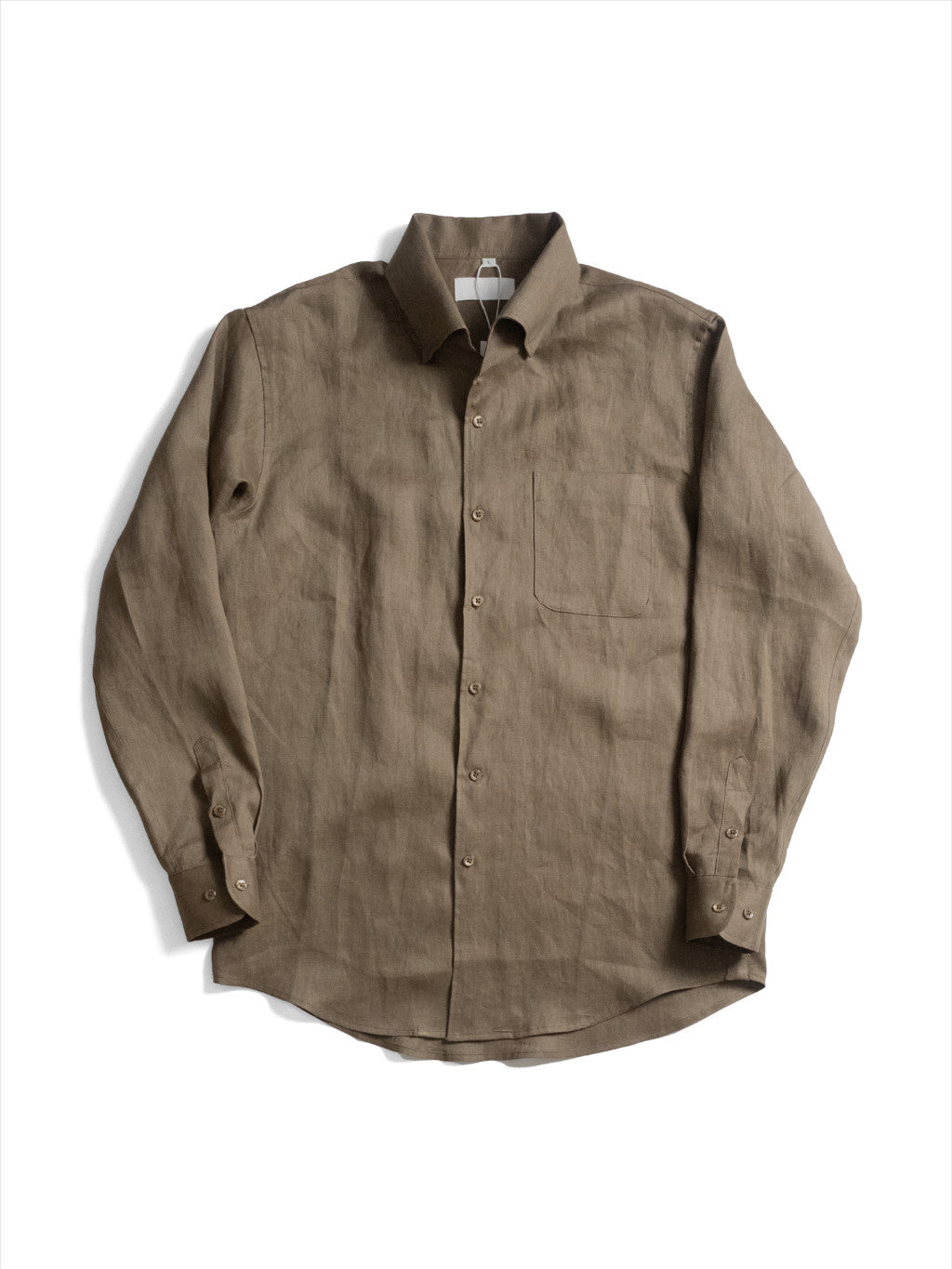 [OPCS-LN-OLIVE] เสื้อเชิ้ตลินิน One Piece Collar Shirt - Classic Shirt