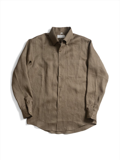 [OPCS-LN-OLIVE] เสื้อเชิ้ตลินิน One Piece Collar Shirt - Classic Shirt