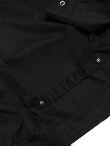 [J1CTN-BLACK] Cotton trucker jacket - แจ๊คเก๊ตคอตตอนทรงครอป