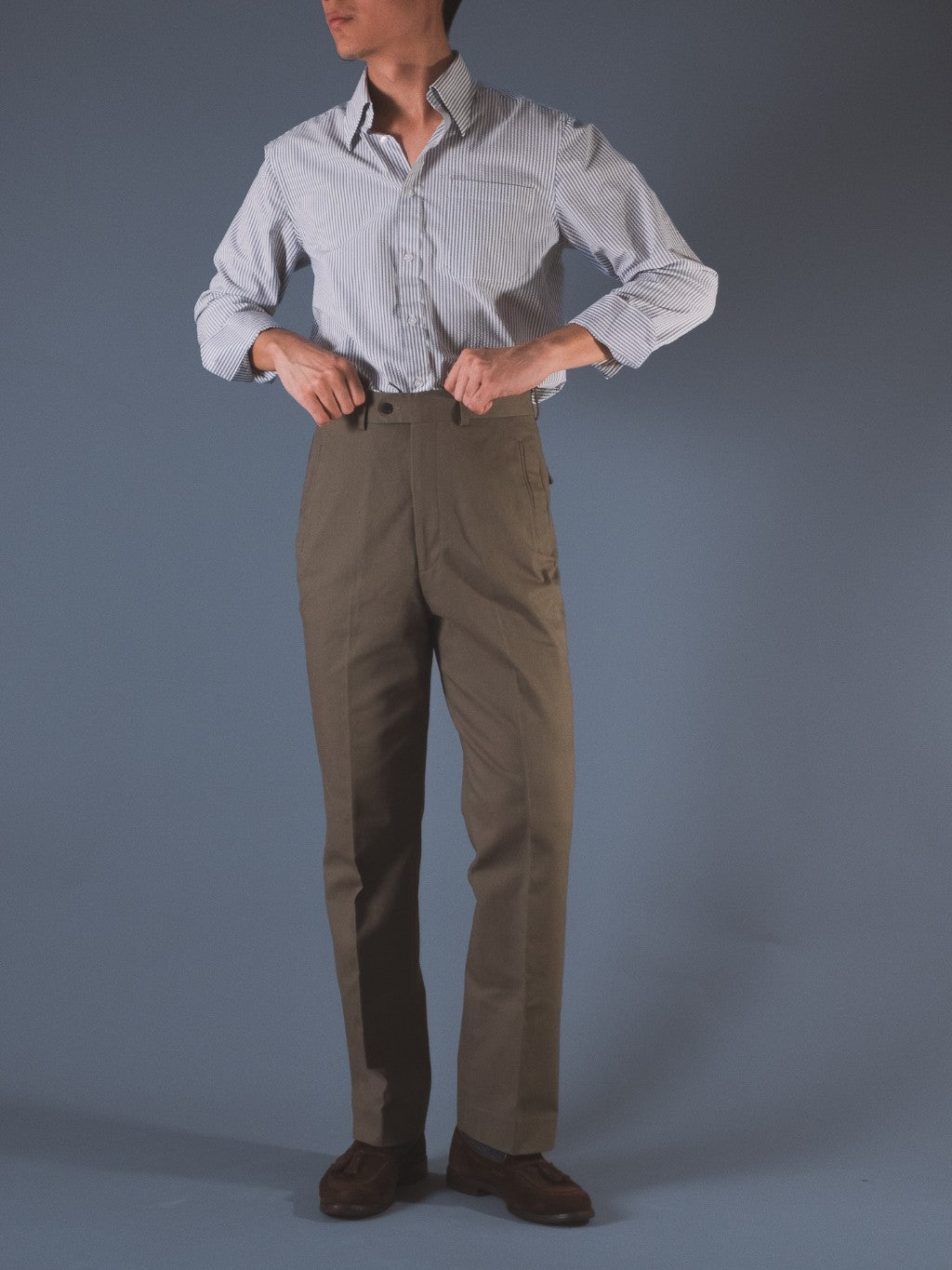 [T13CHINOS] กางเกงชิโนขายาวเอวสูง Classic High Waist Chinos สี "Tobacco"