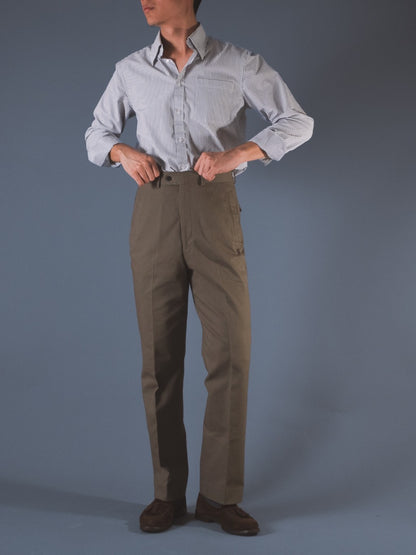 [T13CHINOS] กางเกงชิโนขายาวเอวสูง Classic High Waist Chinos สี "Tobacco"